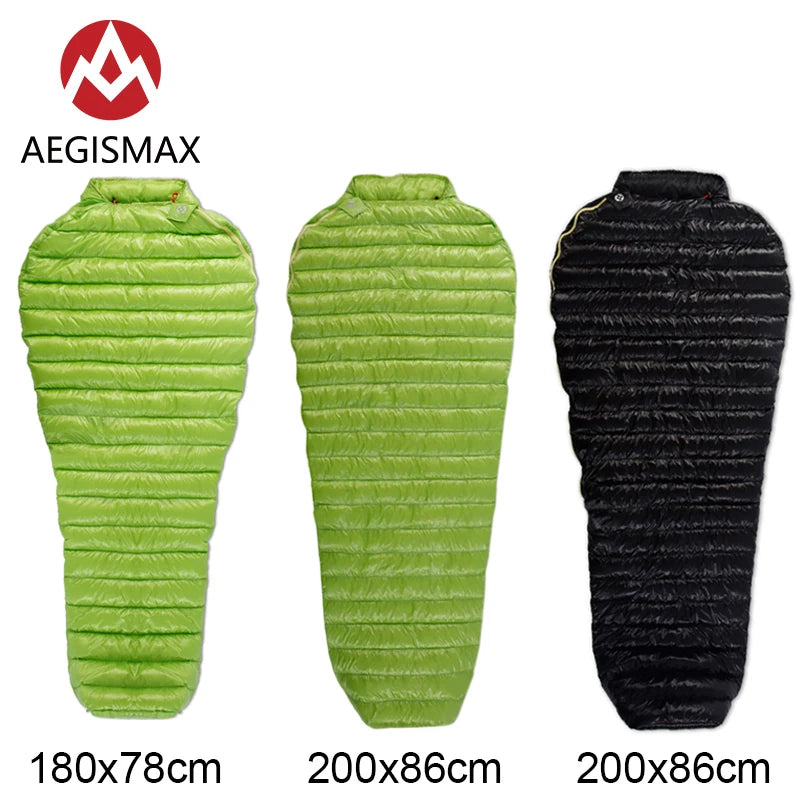 Premium Goose Down Mummy Sleeping Bag - Ultralight Compressible
