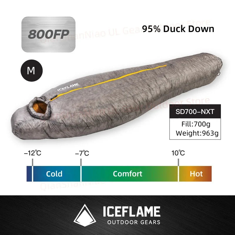 Ice Flame NXT 800FP Sleeping Bag - Ultralight 10D Mountaineering
