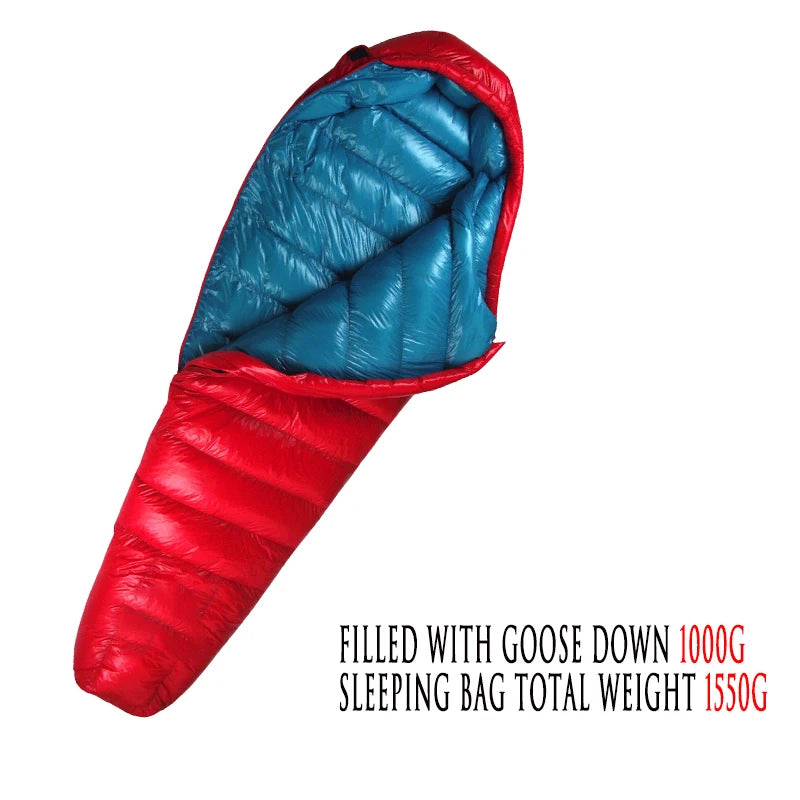 Ultralight Goose Down Sleeping Bag - 95% Fill 800+ Fluffiness