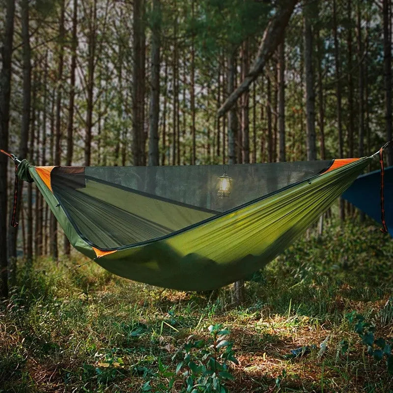 Anti-Rollover Camping Hammock with Mosquito Net