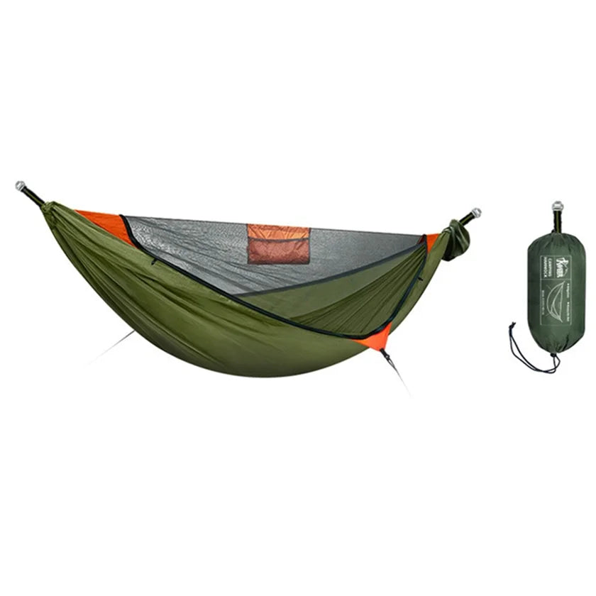 Anti-Rollover Camping Hammock with Mosquito Net