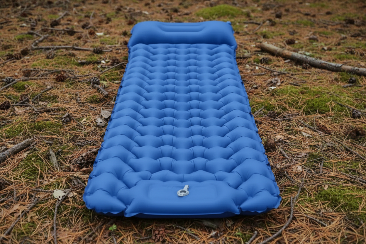 Inflatable sleeping pad detail